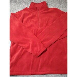 Vtg Native Habitat Planet Earth Red L Fleece Coat Retractable Hem